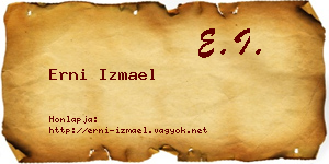 Erni Izmael névjegykártya